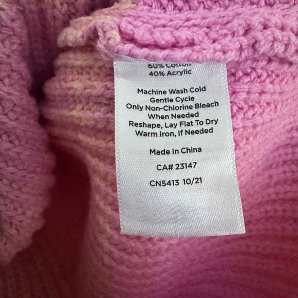 Talbots Stripe Ombré Sweater Womens Size XL Pink Orange Long Sleeve Crew Neck - Picture 5 of 5